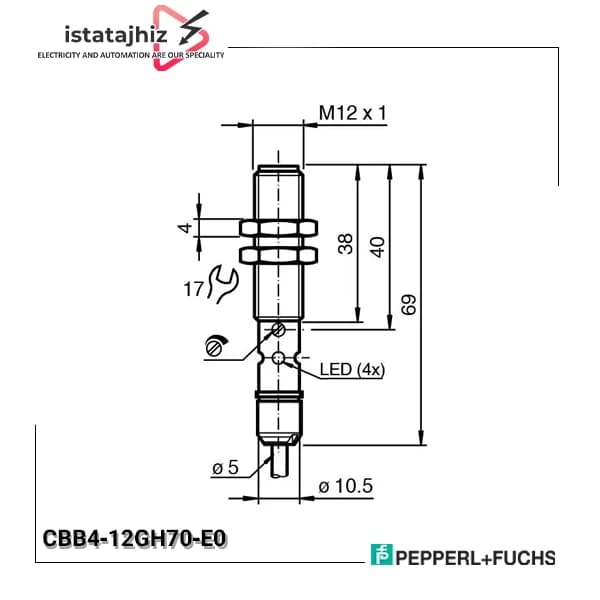 سنسور خازنی P+F کد CBB4‑12GH70‑E0 — تصویر ۳