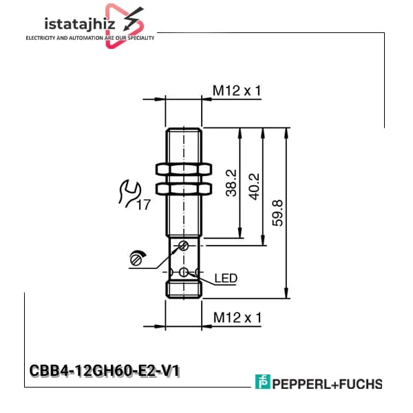 سنسور خازنی P+F کد CBB4‑12GH60‑E2‑V1 — تصویر ۲
