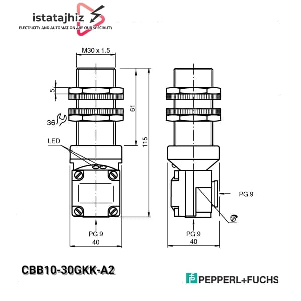 سنسور خازنی P+F کد CBB10‑30GKK‑A2 — تصویر ۲