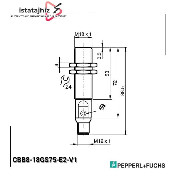 سنسور خازنی P+F کد CBB8‑18GS75‑E2‑V1 — تصویر ۲
