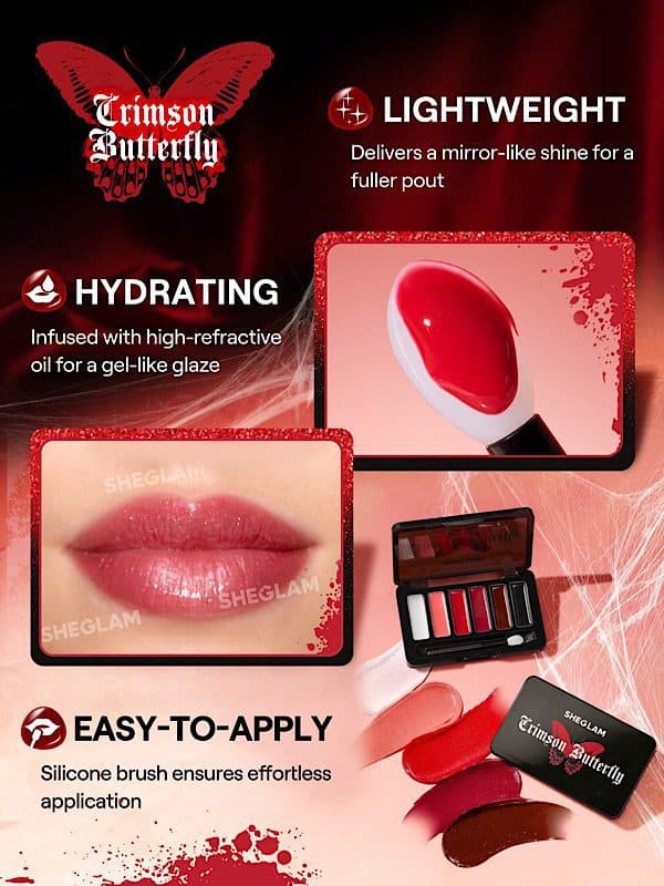 پالت برق لب Phantom’s Kiss کالکشن Crimson Butterfly شیگلم SHEGLAM — تصویر ۳
