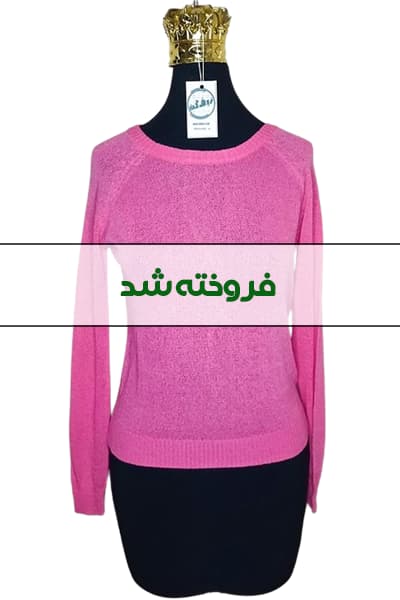 بلوز قلاب بافی صورتی زنانه دست دوم