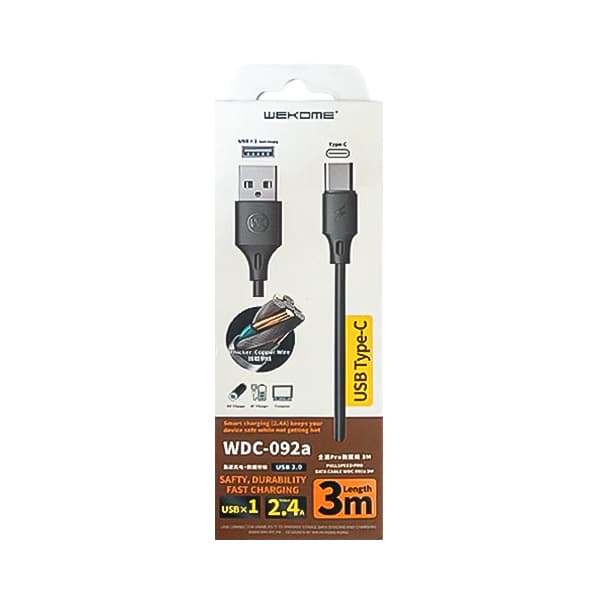 کابل تبدیل USB به Type-c دبلیو کی مدل WDC-092A طول3 متر — تصویر ۲