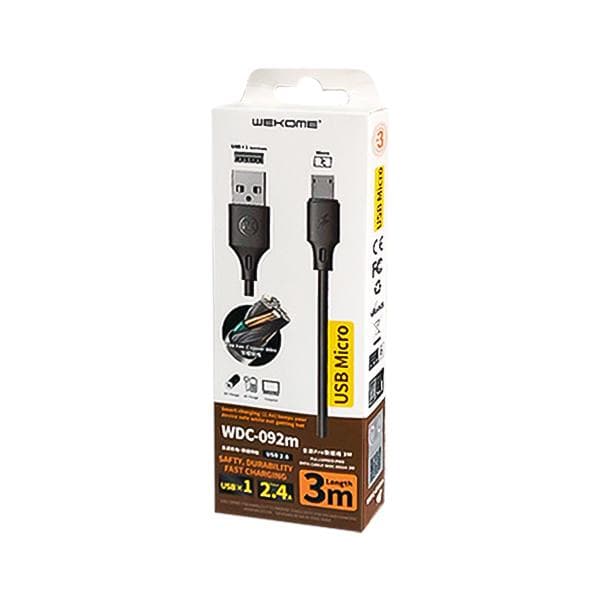 کابل تبدیل USB به MicroUSB دبلیو کی مدل WDC-092m طول3 متر — تصویر ۲