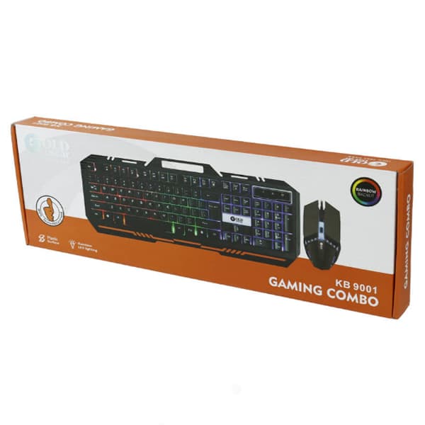 کیبورد و ماوس گیمینگ بک لایت اسکار گلد مدل KB-9001 — تصویر ۲