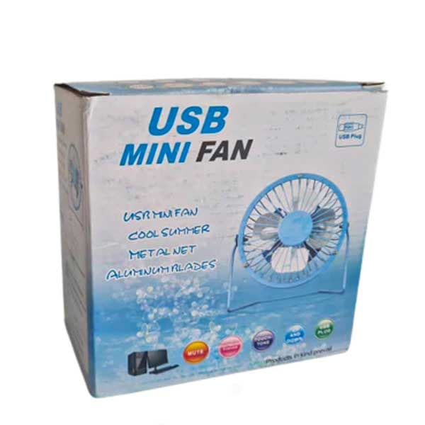 مینی پنکه رومیزی بدنه فلزی USB مدل YR-F001 — تصویر ۲