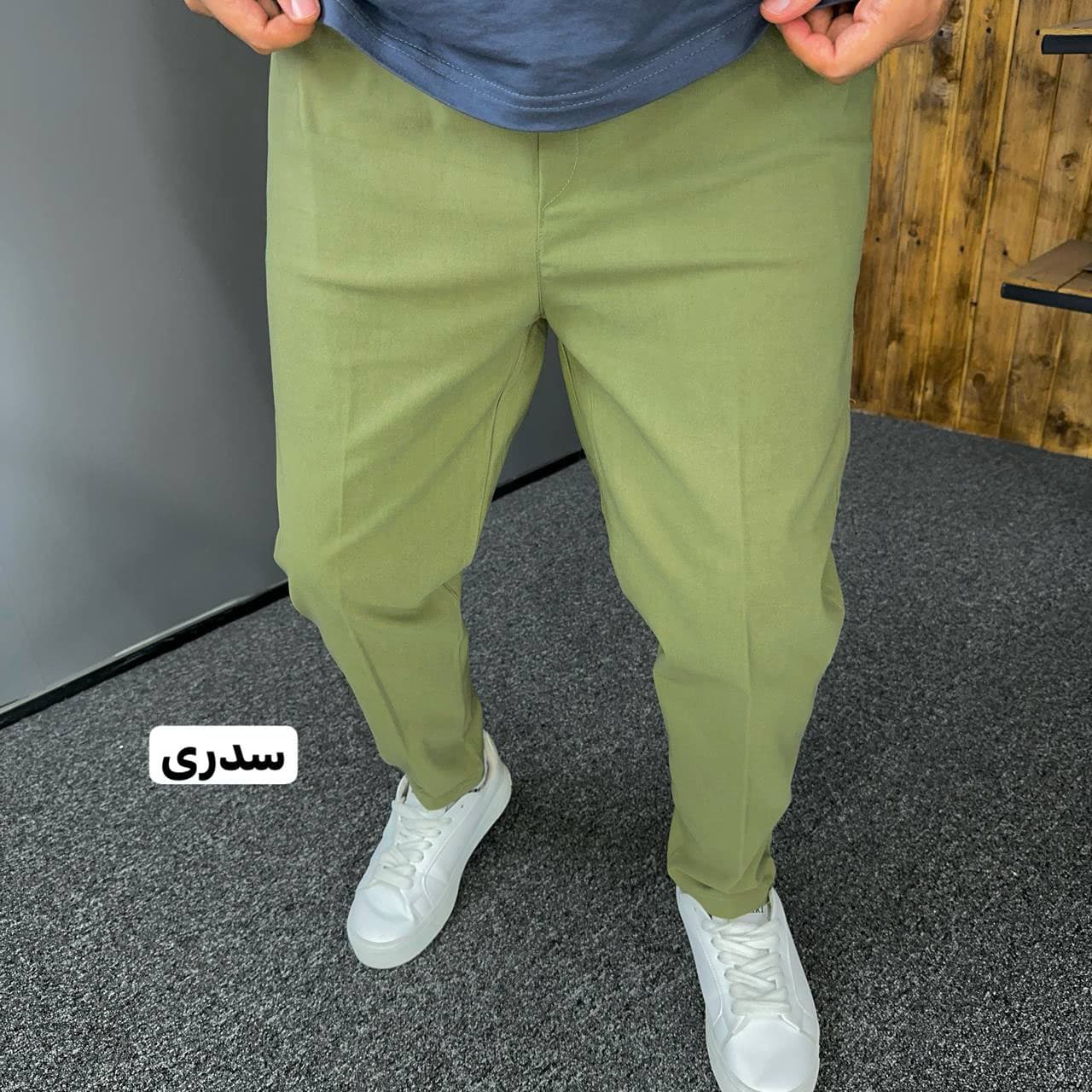 شلوار مردانه پارچه بنگال مام استایل رنگ سبزصدری