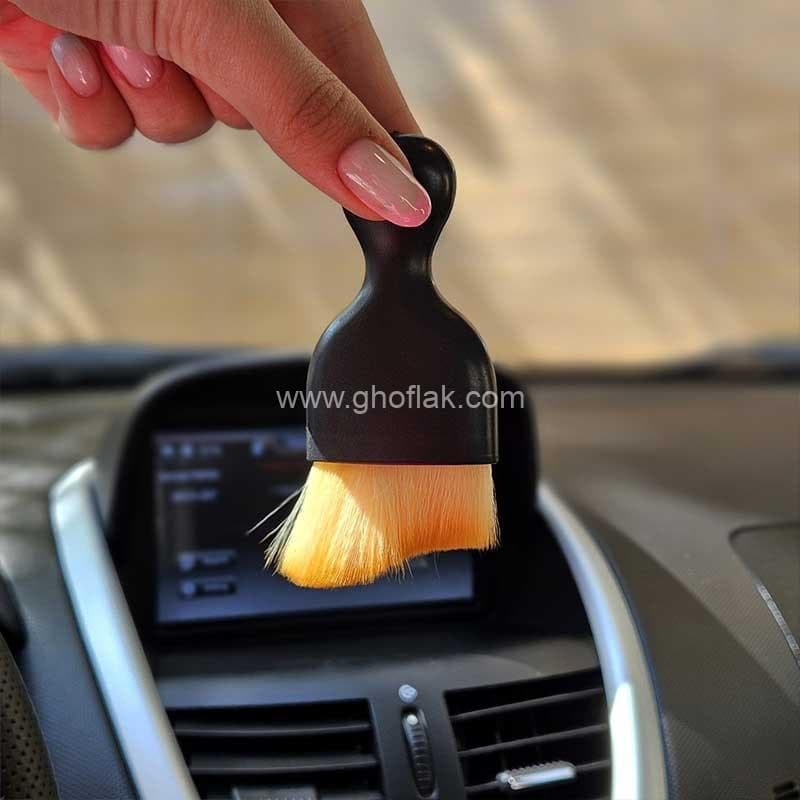 براش تمیزکننده داخل کابین خودرو سایز متوسط طلایی — تصویر ۴