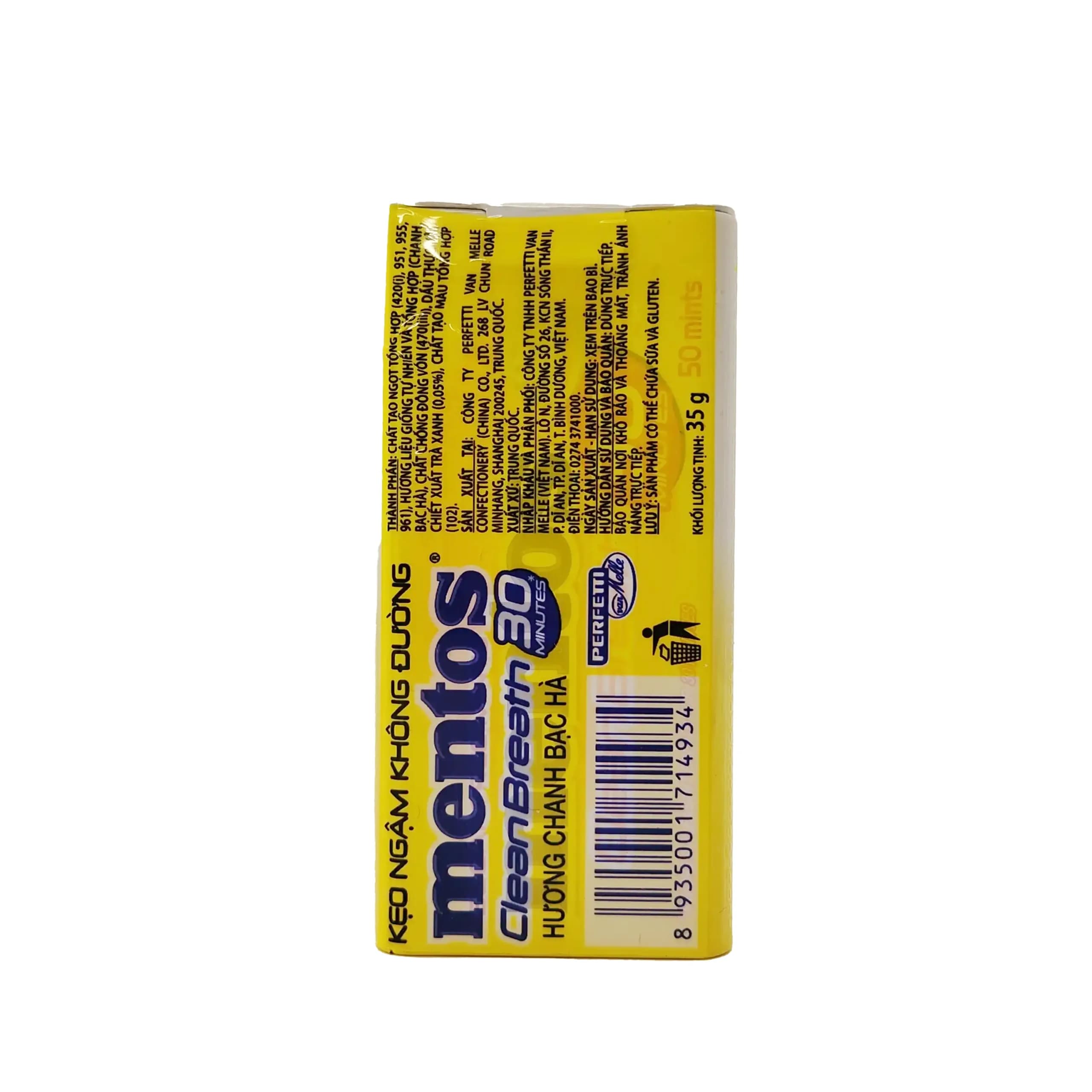 قرص خوشبو کننده دهان رژیمی منتوس با طعم لیمو 35 گرمی Mentos Clean Breath Lemon Sugar Free — تصویر ۴
