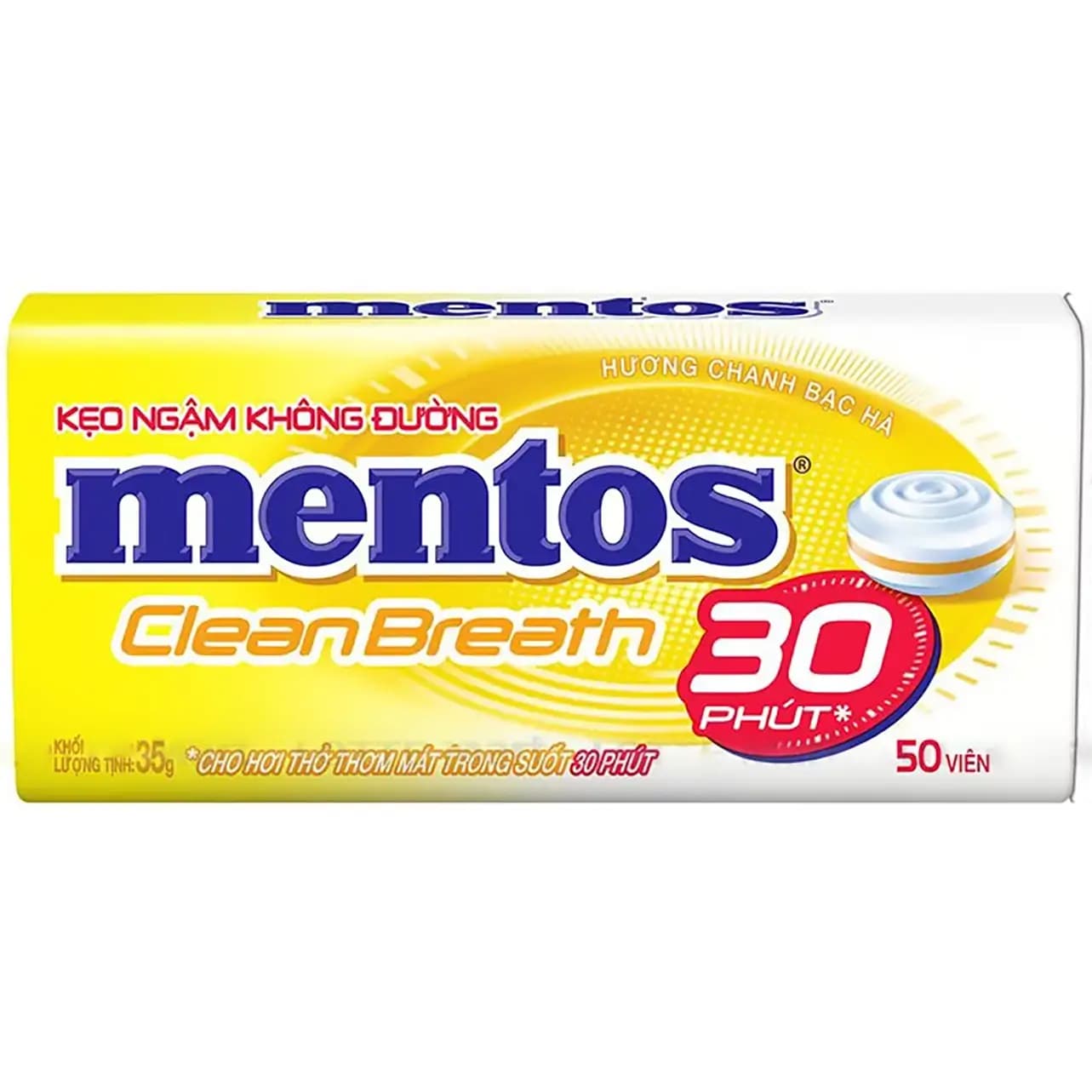 قرص خوشبو کننده دهان رژیمی منتوس با طعم لیمو 35 گرمی Mentos Clean Breath Lemon Sugar Free