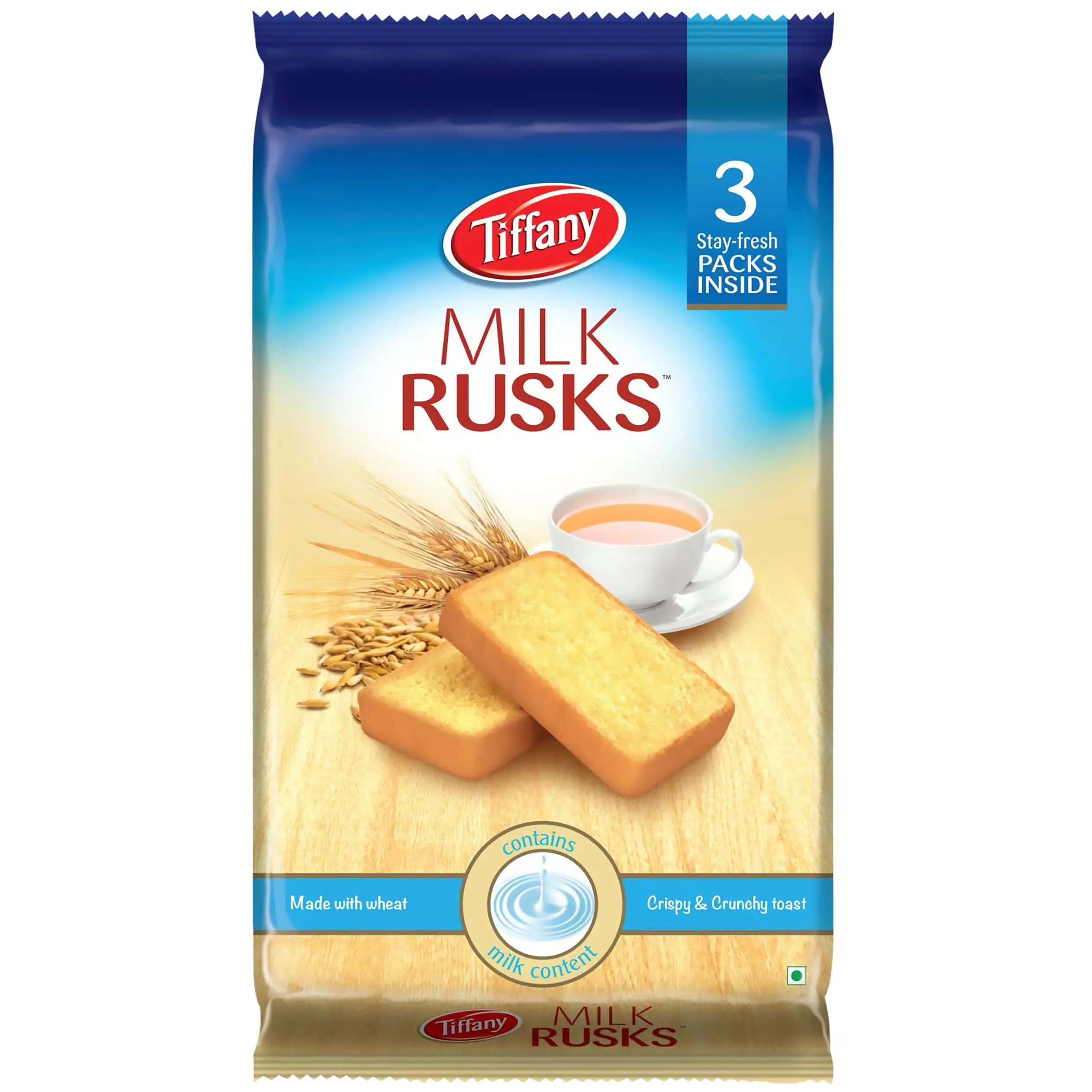 نان تست سوخاری گندم برشته شده با شیر تیفانی 280 گرمی Tiffany Milk Rusks