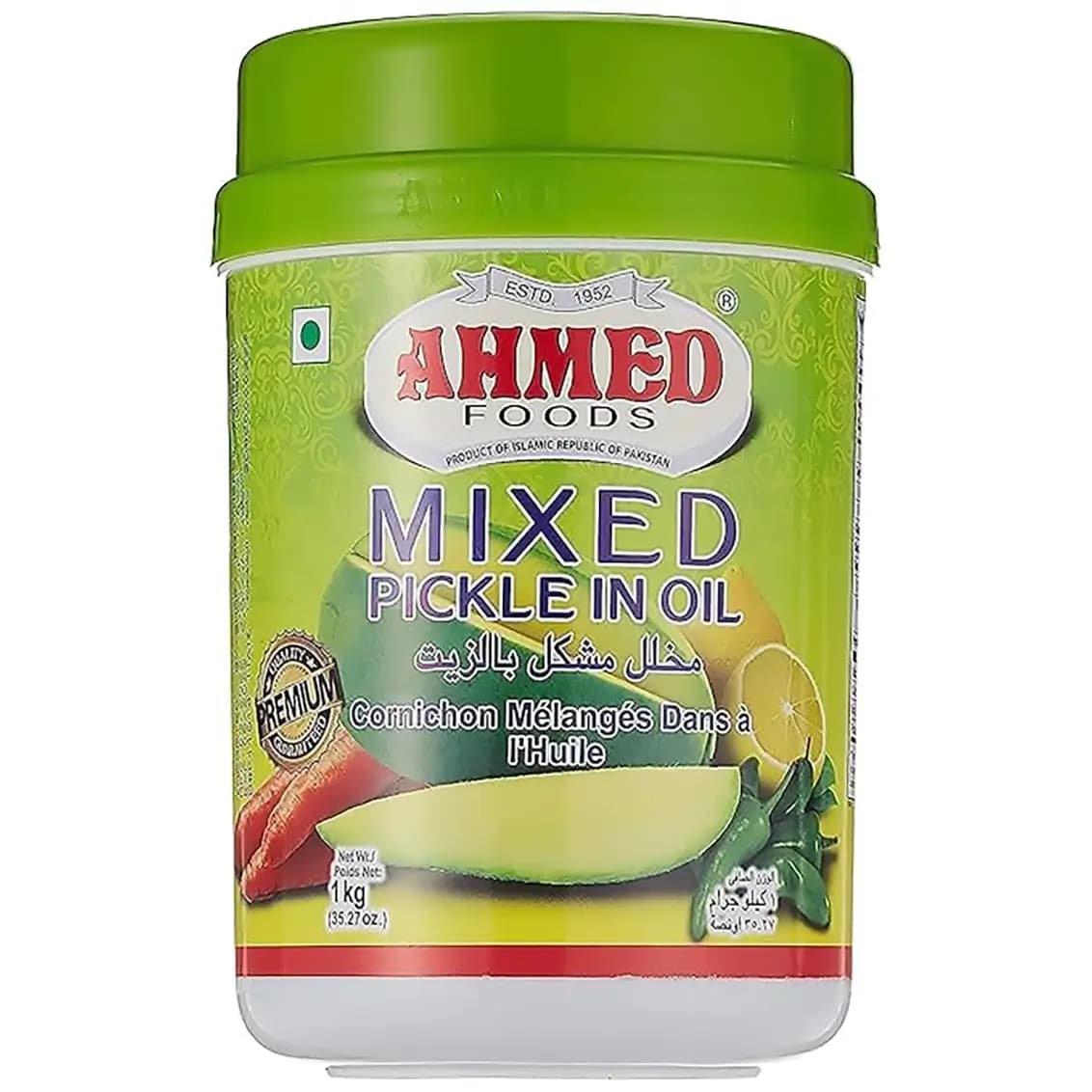 ترشی مخلوط در روغن پاکستانی احمد 1 کیلویی Ahmed Food Mixed Pickle in Oil