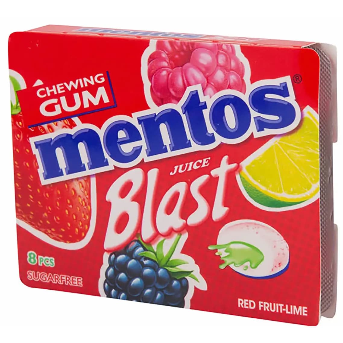 آدامس میوه ای بدون شکر (رژیمی) منتوس مدل جویس بلاست 8 عددی – 14گرمی Mentos Juice Blast Chewing Gum