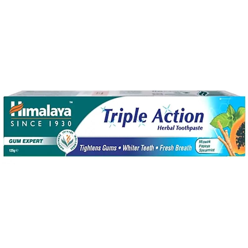 خمیردندان سه کاره هیمالیا مدل تریپل اکشن 125 گرمی Himalaya Triple Action