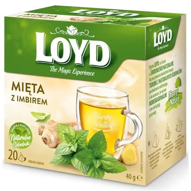 دمنوش کیسه ای لوید حاوی نعناع و زنجبیل 20 عددی LOYD Mint with Ginger