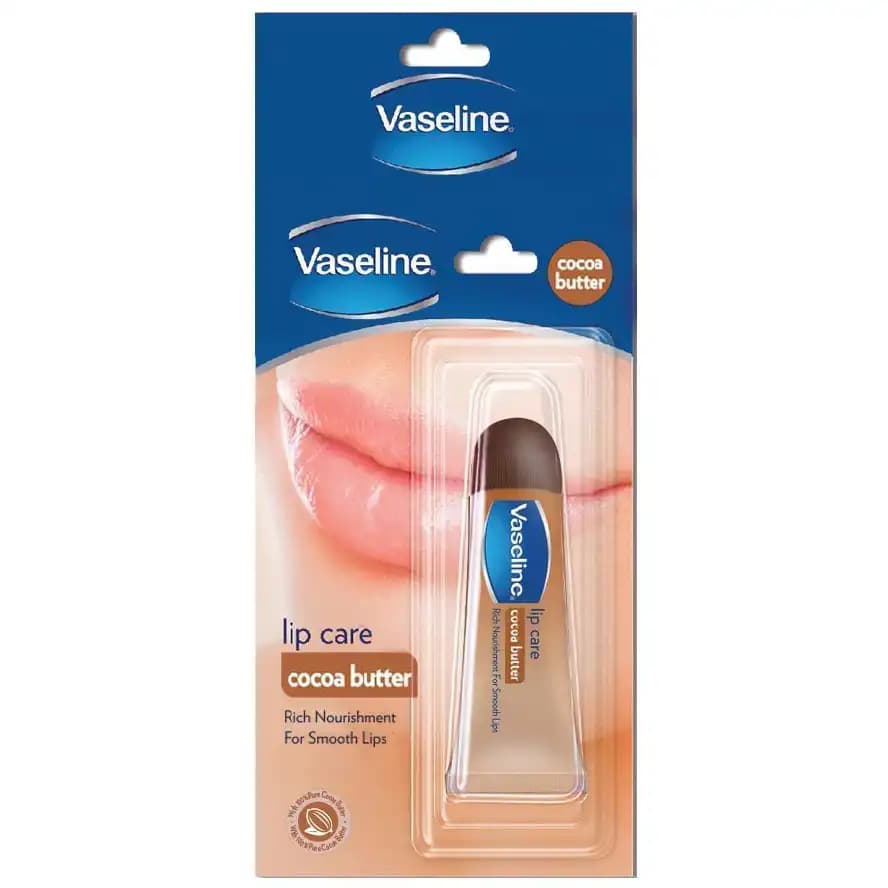 بالم لب وازلین مخصوص لب خشک و ترک حورده حاوی کره کاکائو 10 گرمی Vaseline Lip Care Cocoa Butter
