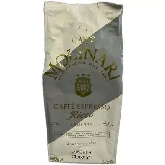 دانه قهوه مولیناری اسپرسو ریکو میشلا کلاسیک 1 کیلویی Molinari Cafe Espresso Ricco Miscela Classica