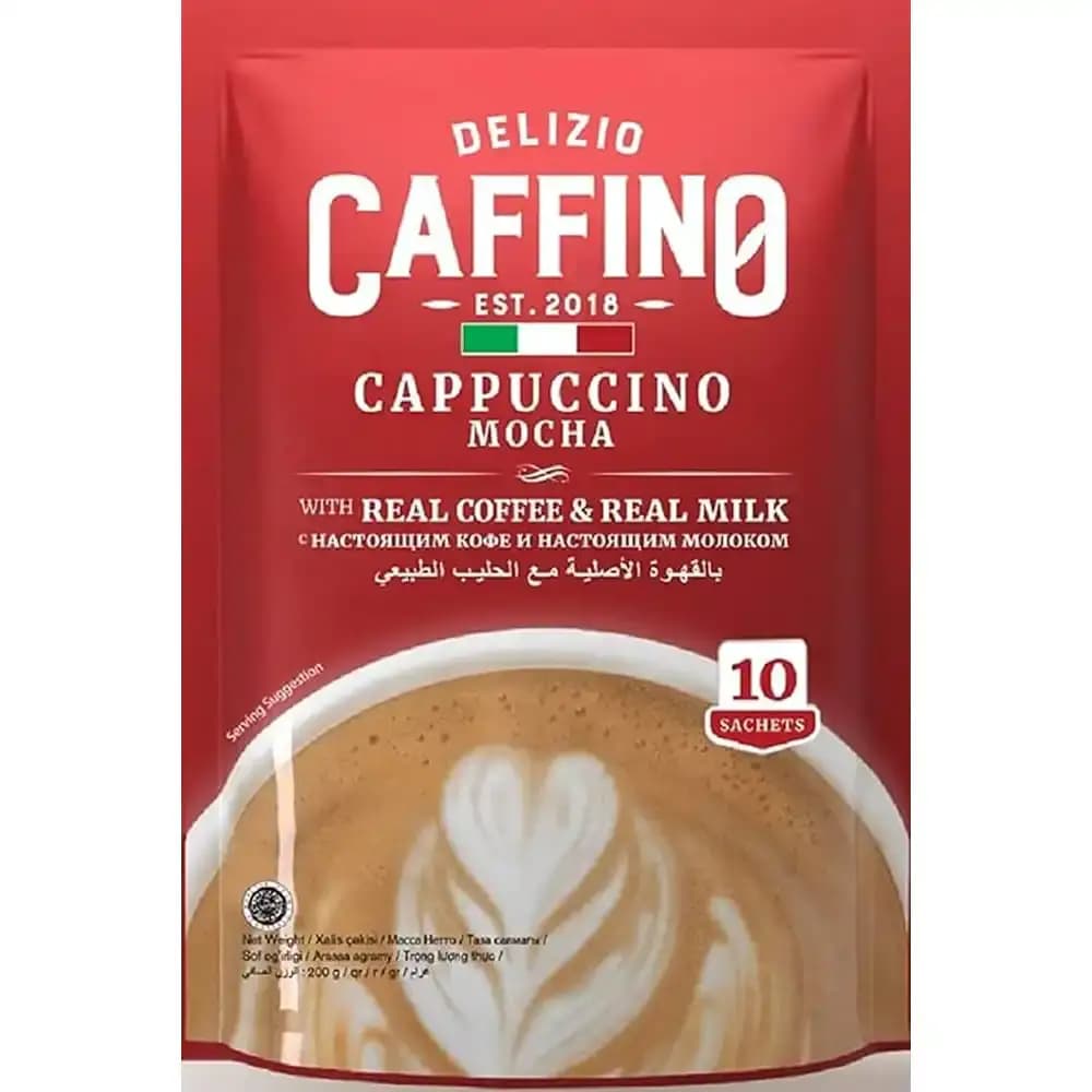 قهوه فوری کاپوچینو موکا کافینو ساشه ای 10 عددی Caffino Cappuccino Mocha Coffee