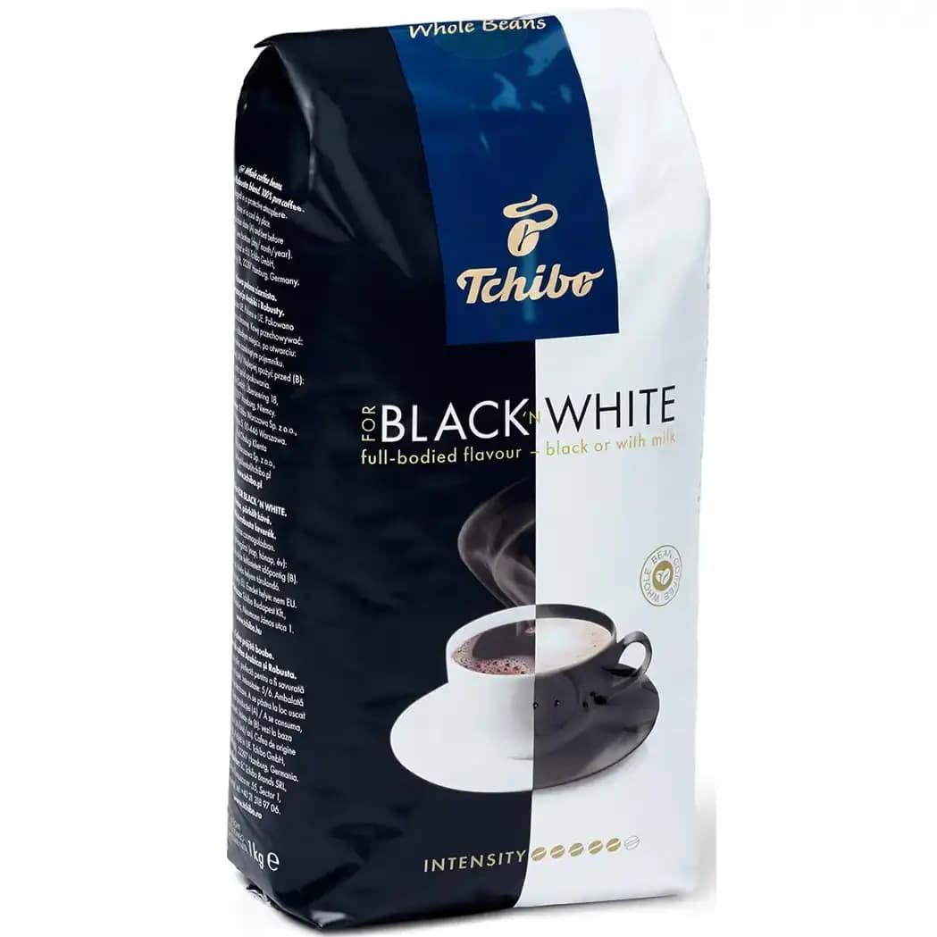 دانه قهوه چیبو بلک اند وایت 100% عربیکا 1 کیلویی Tchibo Black & White
