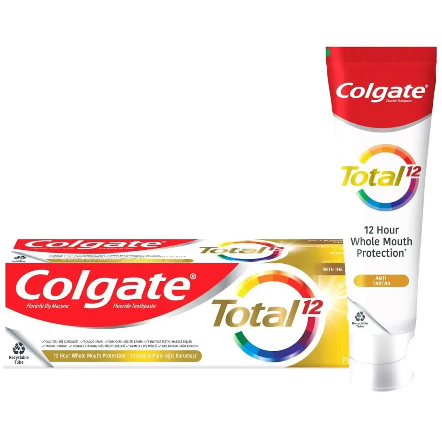 خمیردندان کولگیت توتال 12 ضد جرم دندان 75 میل Colgate Total 12 Anti Tartar Toothpaste