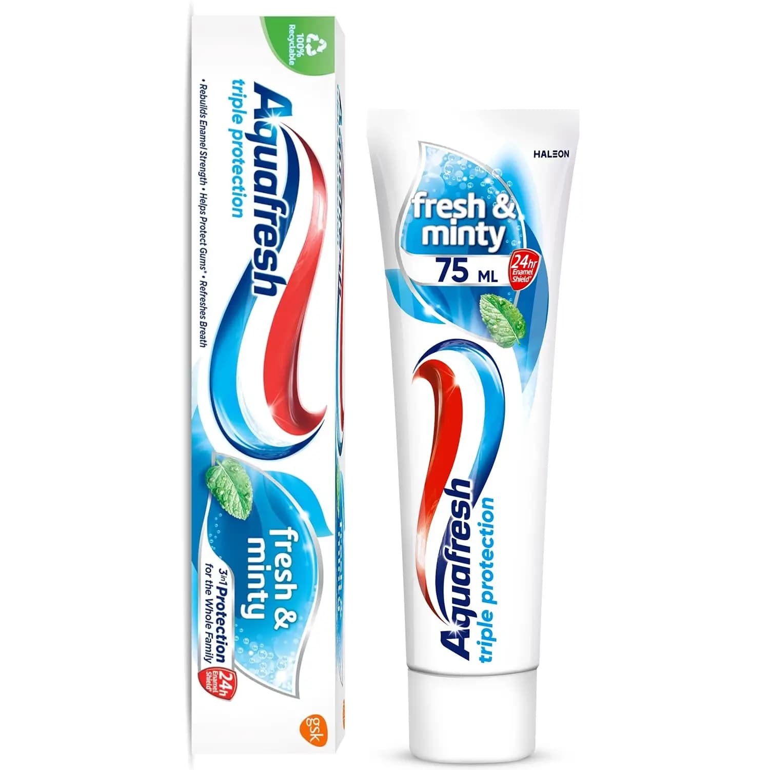 خمیر دندان نعنایی آکوافرش فرش اند مینتی 75 میل Aquafresh Toothpaste Fresh & Minty