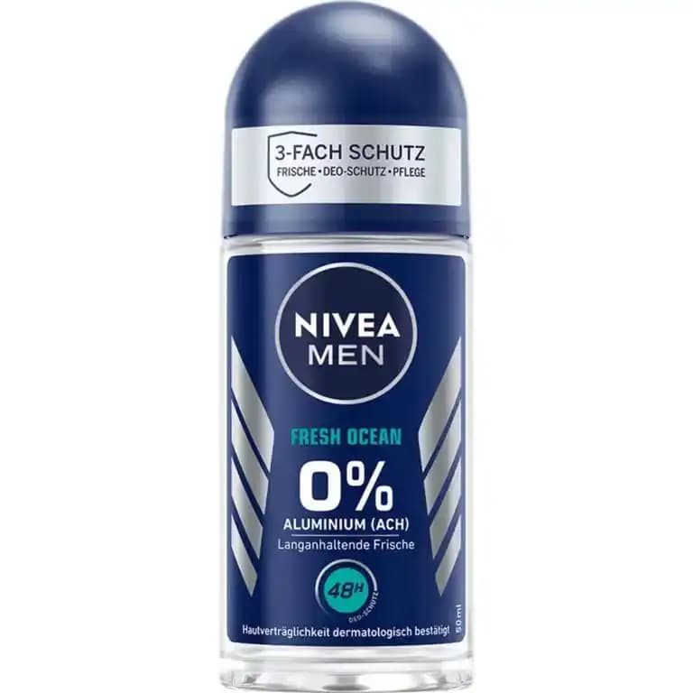 مام رول ضد تعریق مردانه نیوا فرش اوشن بدون آلومینیوم 48 ساعته 50 میل Nivea Fresh Ocean Roll-On Deodorant