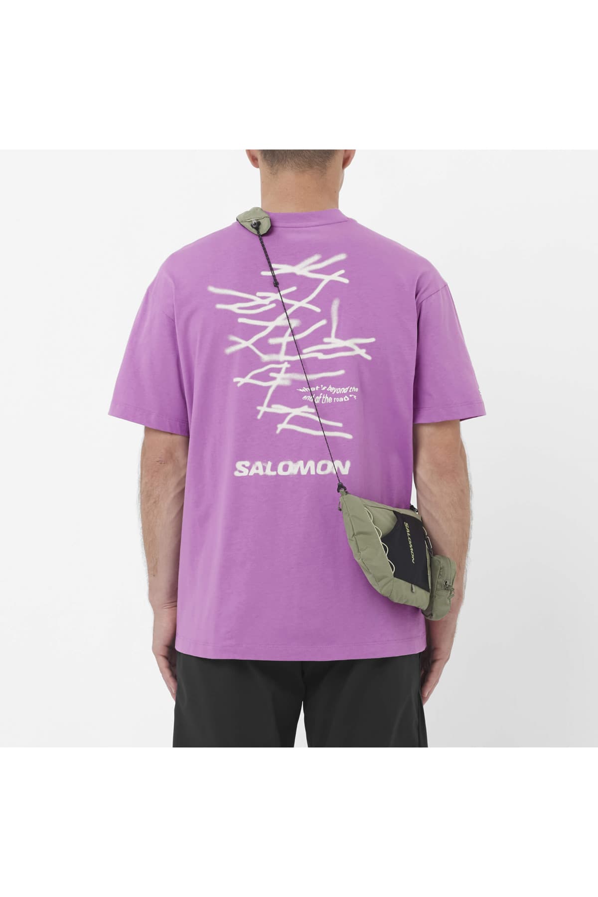 تی شرت ورزشی سالومون مردانه صورتی راسته اسپرت | Salomon LC2832900 TR — تصویر ۳