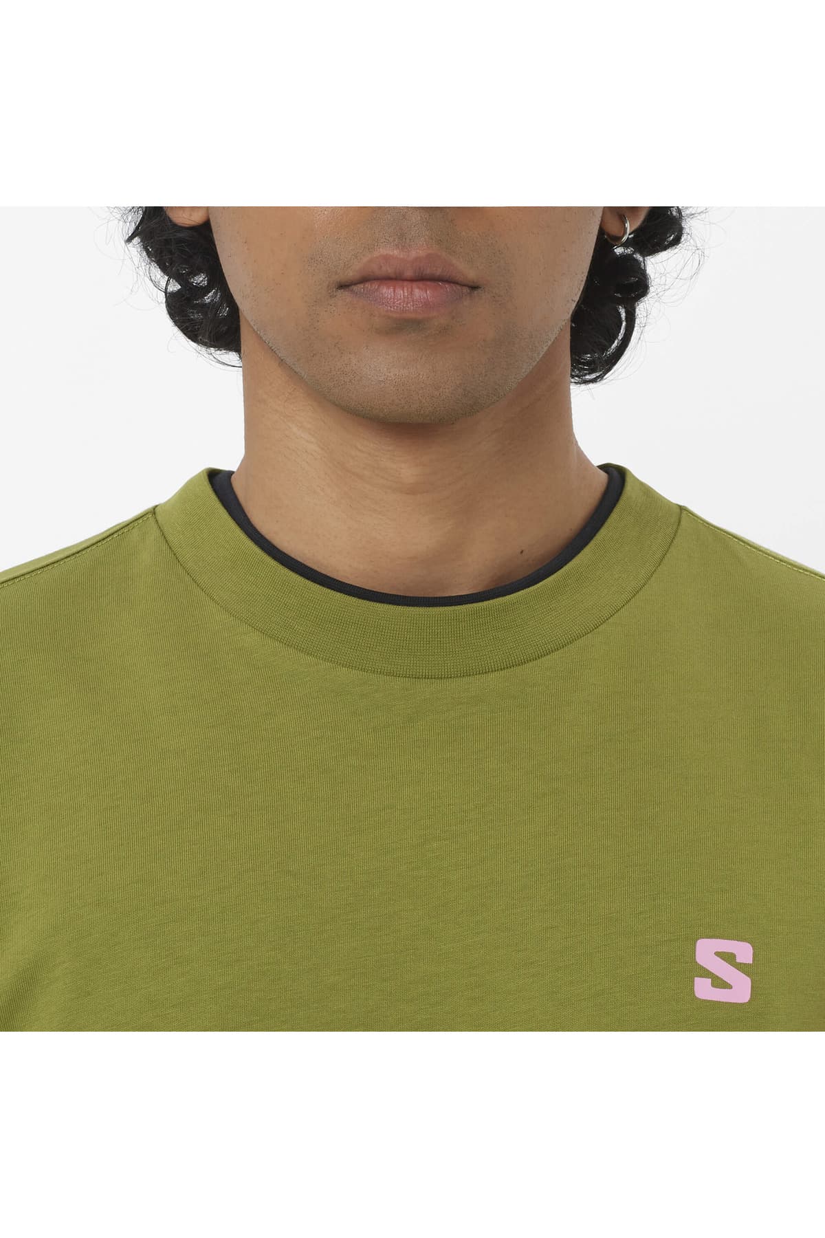 تی شرت ورزشی سالومون مردانه سبز طرح دار اسپرت | Salomon LC2845000 TR — تصویر ۵