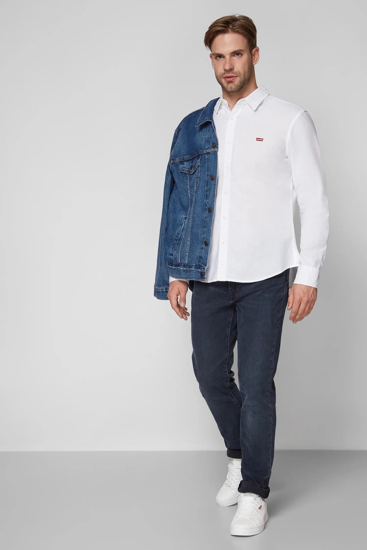 پیراهن لیوایز مردانه پنبه ای سفید راسته Slim Fit/اسلیم فیت Slim/اسلیم فیت Daily/روزانه | Levi’s L866250002 — تصویر ۲