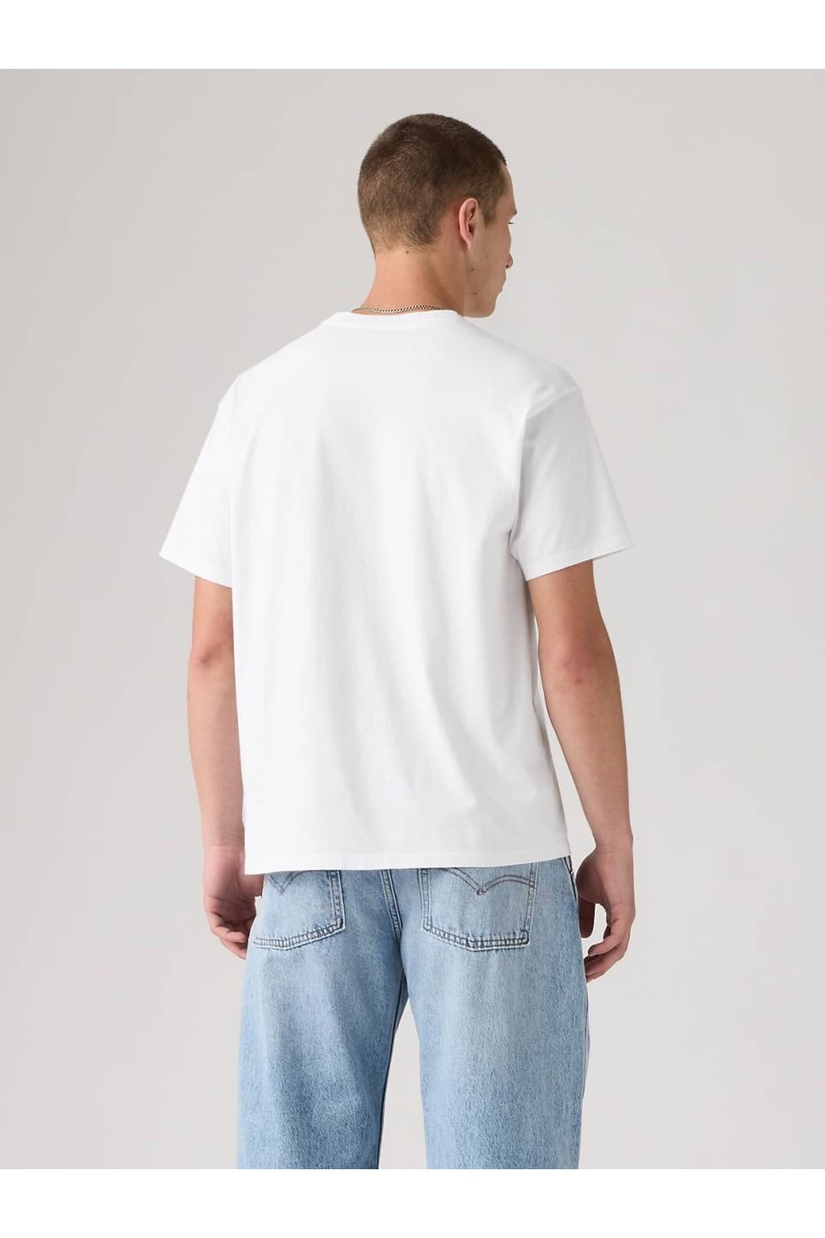 تی شرت ورزشی لیوایز مردانه 100% پنبه سفید Menswear طرح دار Relaxed/ریلکس Straight/استریج کژوال/روزمره | Levi’s TYC7B691EBEBA90A6A5248700 TR — تصویر ۴