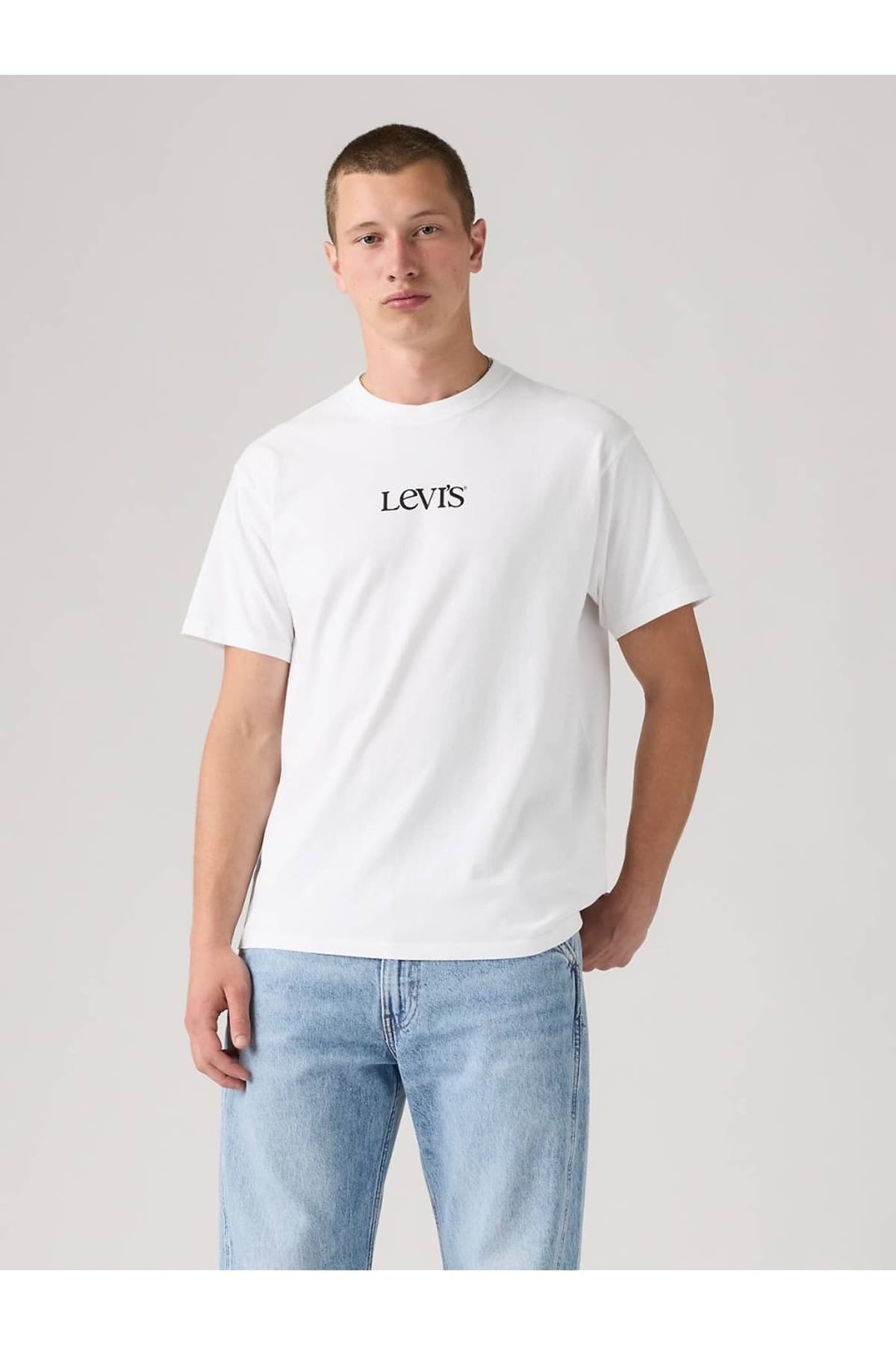 تی شرت ورزشی لیوایز مردانه 100% پنبه سفید Menswear طرح دار Relaxed/ریلکس Straight/استریج کژوال/روزمره | Levi’s TYC7B691EBEBA90A6A5248700 TR — تصویر ۳