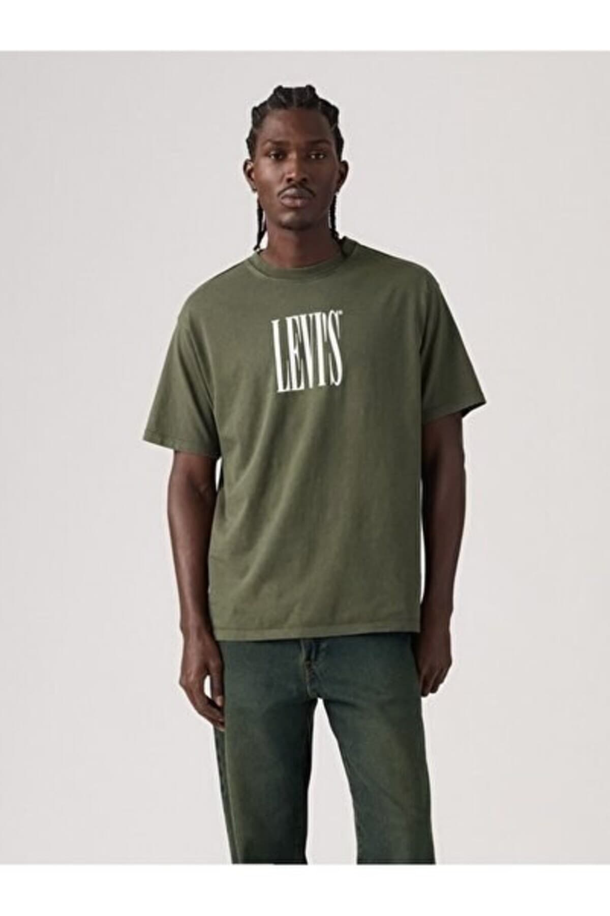 تی شرت لیوایز مردانه پنبه ای سبز طرح دار Regular/رگولار بیسیک | Levi’s 8737303950 TR