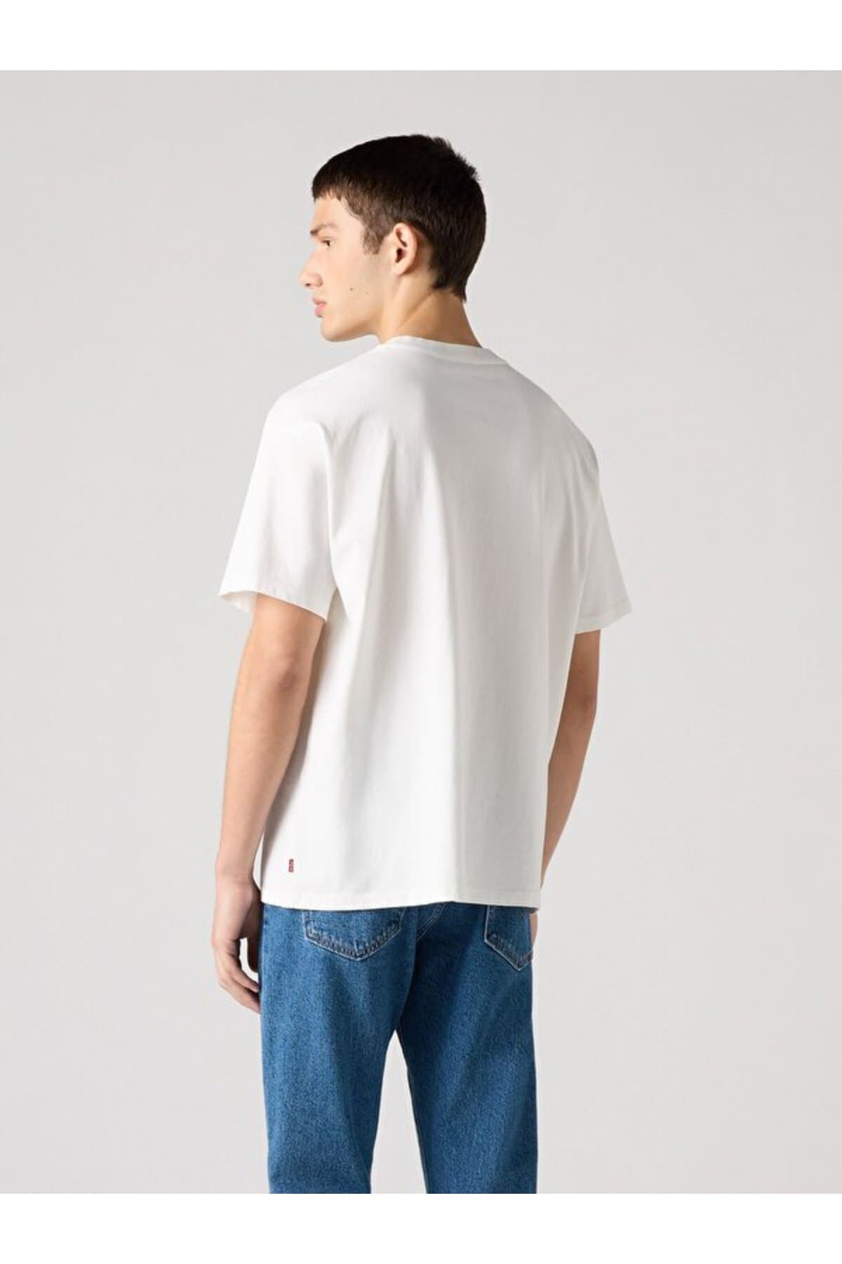 تی شرت لیوایز مردانه پاموک سفید راسته Regular/رگولار بیسیک کژوال/روزمره | Levi’s A9440-0014 PK — تصویر ۲