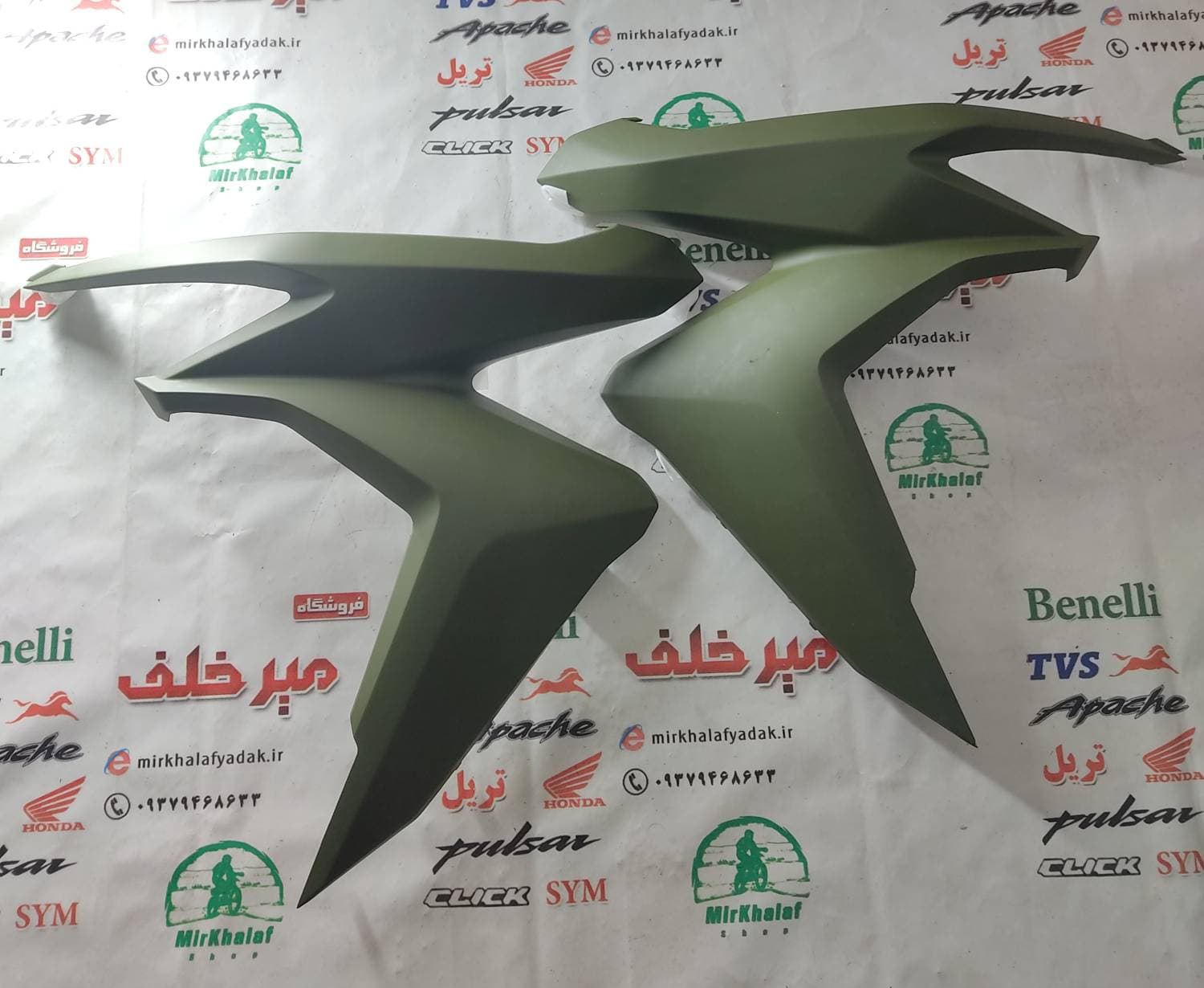 قاب (کاور فلاپ) بغل بلوری چراغ جلو موتور طرح کلیک (سبز کله غازی روشن) خارجی (سمت چپ)