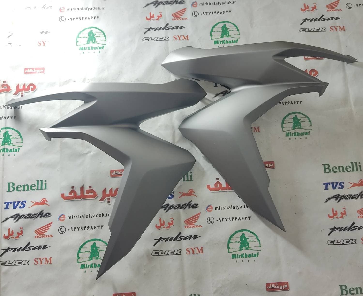 قاب (کاور فلاپ) بغل بلوری چراغ جلو موتور طرح کلیک (نوک مدادی مات تیتانیومی) خارجی (سمت چپ)