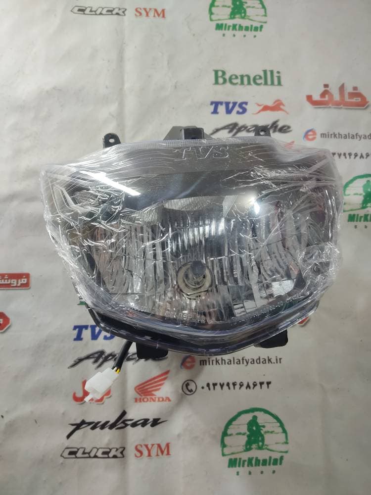 بلوری چراغ جلو کامل موتور اپاچی 150 160 180 جدید نیوفیس