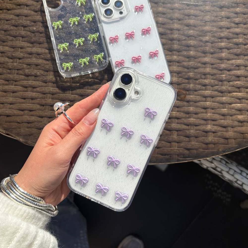 قاب شاینی پاپیون پاستیلی مناسب برای گوشی موبایل آیفون Apple iPhone 13 / 13 Pro / 13 Pro Max / 14 Pro Max / 15 Pro Max / 16 / 16 Pro / 16 Pro Max — تصویر ۳