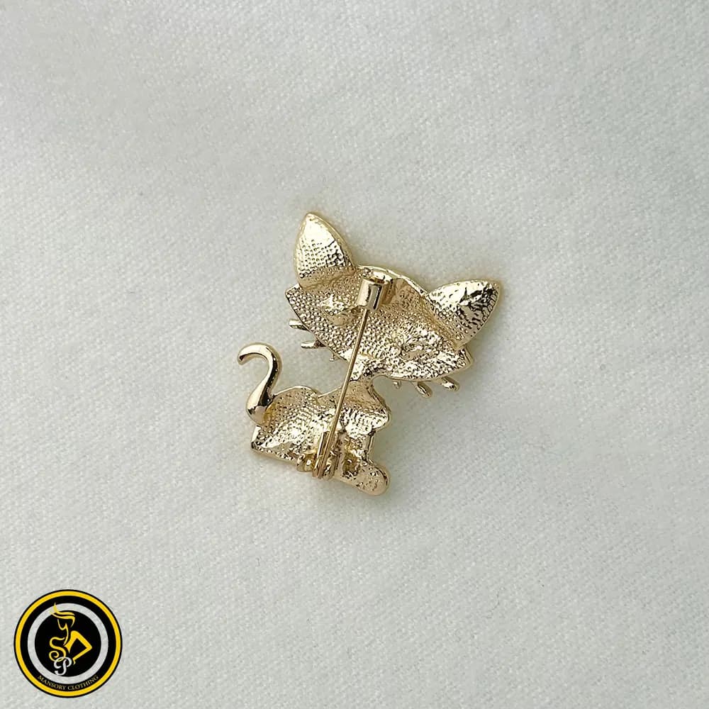 گل سینه طرح گربه سفید — تصویر ۲