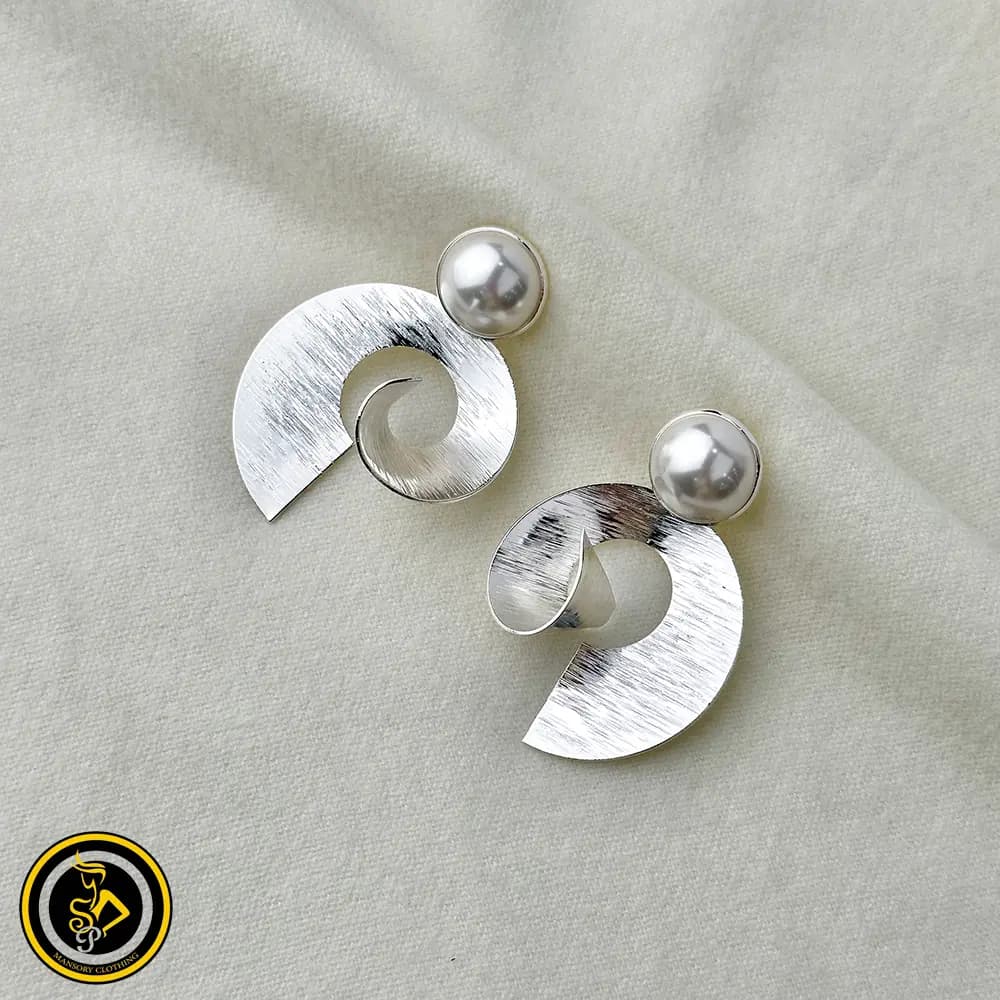 گوشواره طرح مروارید مارپیچ