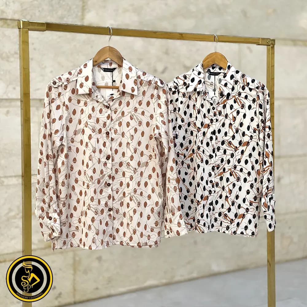 شومیز طرح‌دار ساتن