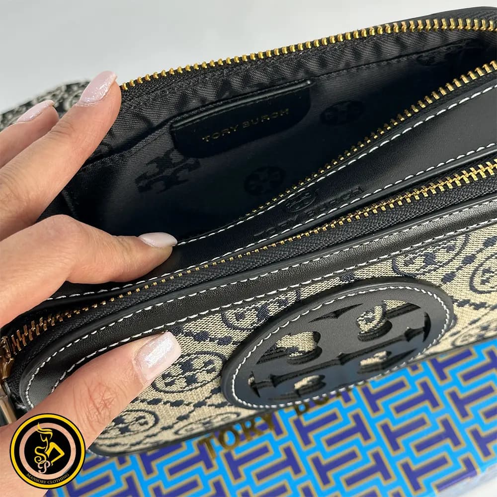 کیف دوشی توری برچ مستر رنگ مشکی کرمی — تصویر ۵