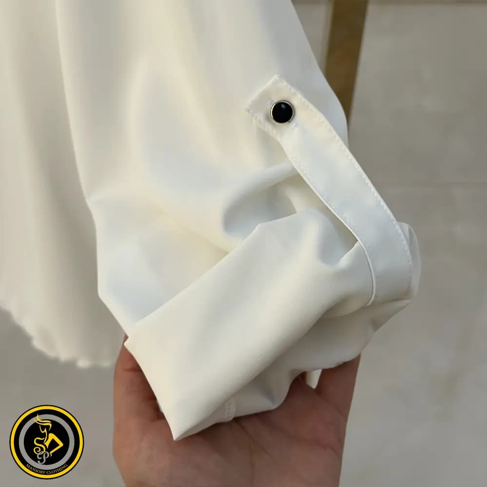 شومیز سفید ساتن — تصویر ۵