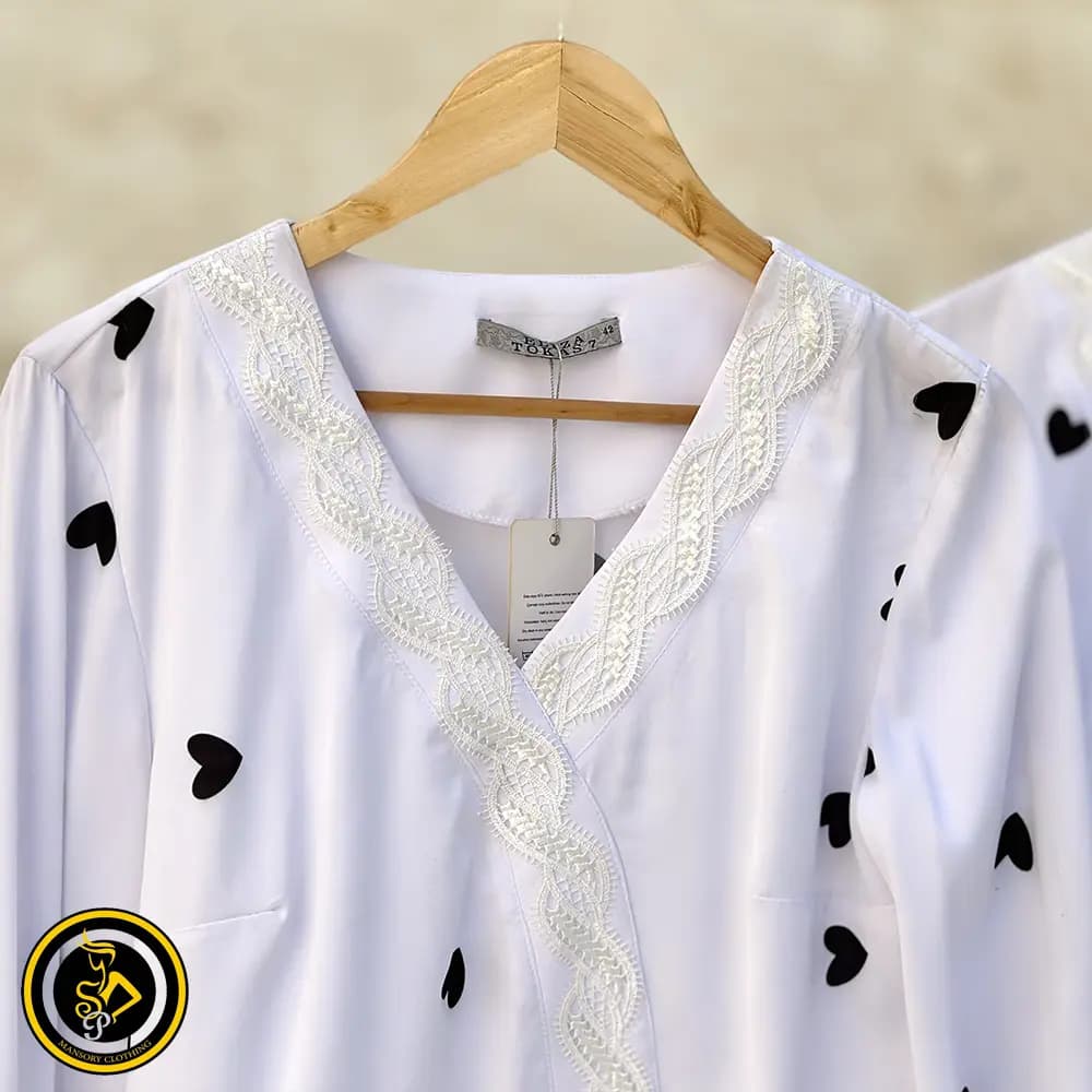 شومیز کرپ طرح قلب — تصویر ۲