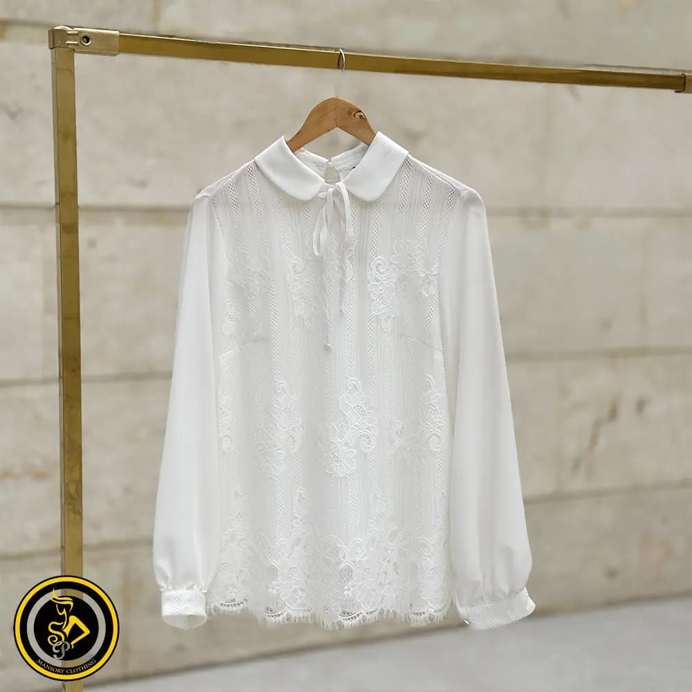 شومیز یقه گره کرپ