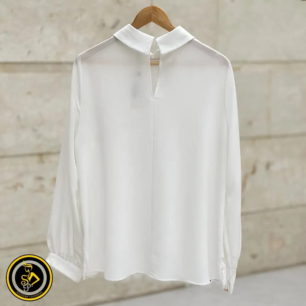 شومیز یقه گره کرپ — تصویر ۵