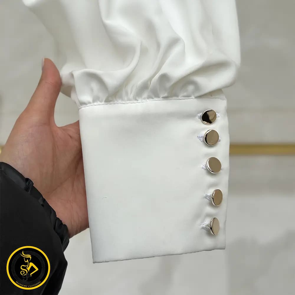 شومیز آستر دار ساده حریر — تصویر ۳