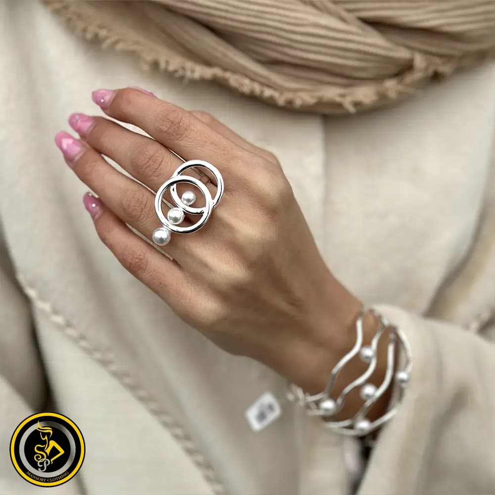 انگشتر زنانه مرواریدی دایره