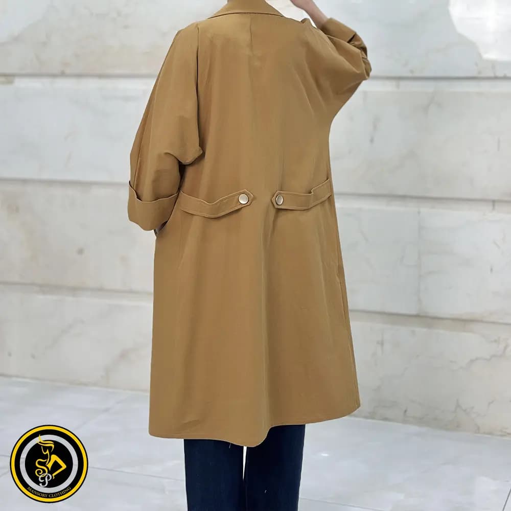 بارانی کتان بلند — تصویر ۴