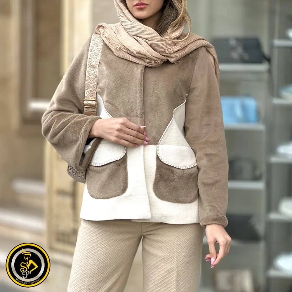 کت ترکیبی فوتر حصیری و پوست — تصویر ۴