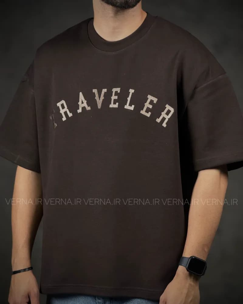 تیشرت باکسی مردانه گلدوزی TRAVELER — تصویر ۳